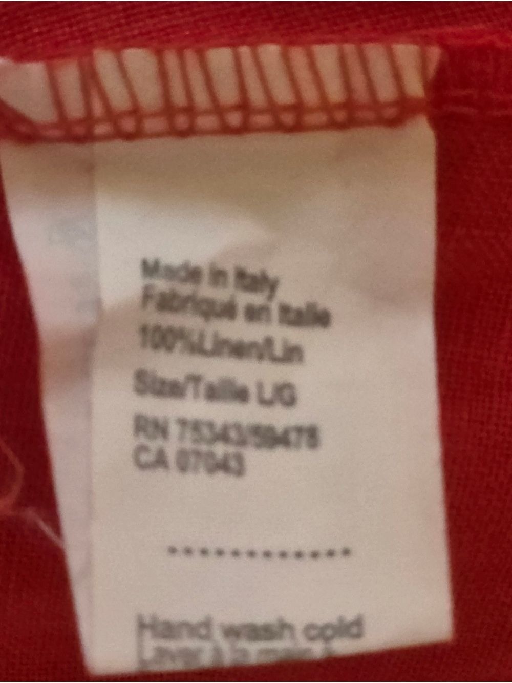 Rosemarine Red 100% Linen Eyelet Hem Tunic Dress Size Large - Picture 10 of 10